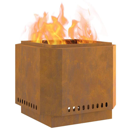 Rauchfreier Feuerkorb Braun 58 x 58 x 51 cm Stahl