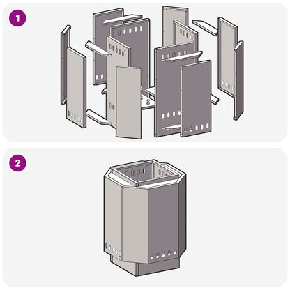 Rauchfreier Feuerkorb Schwarz 48 x 48 x 51 cm Stahl