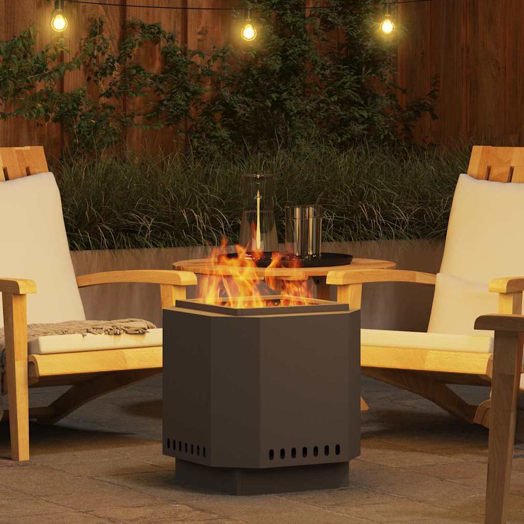 Rauchfreier Feuerkorb Schwarz 48 x 48 x 51 cm Stahl