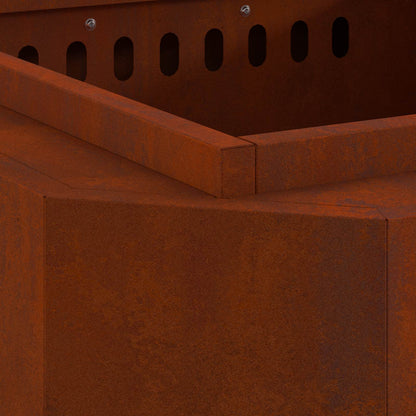 Cestello per il fuoco senza fumo, marrone, 48 x 48 x 51 cm, acciaio resistente alle intemperie