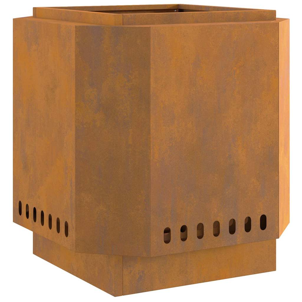 Rauchfreier Feuerkorb Braun 48 x 48 x 51 cm Stahl