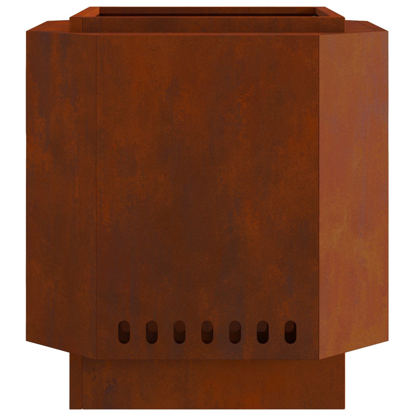 Cestello per il fuoco senza fumo, marrone, 48 x 48 x 51 cm, acciaio resistente alle intemperie