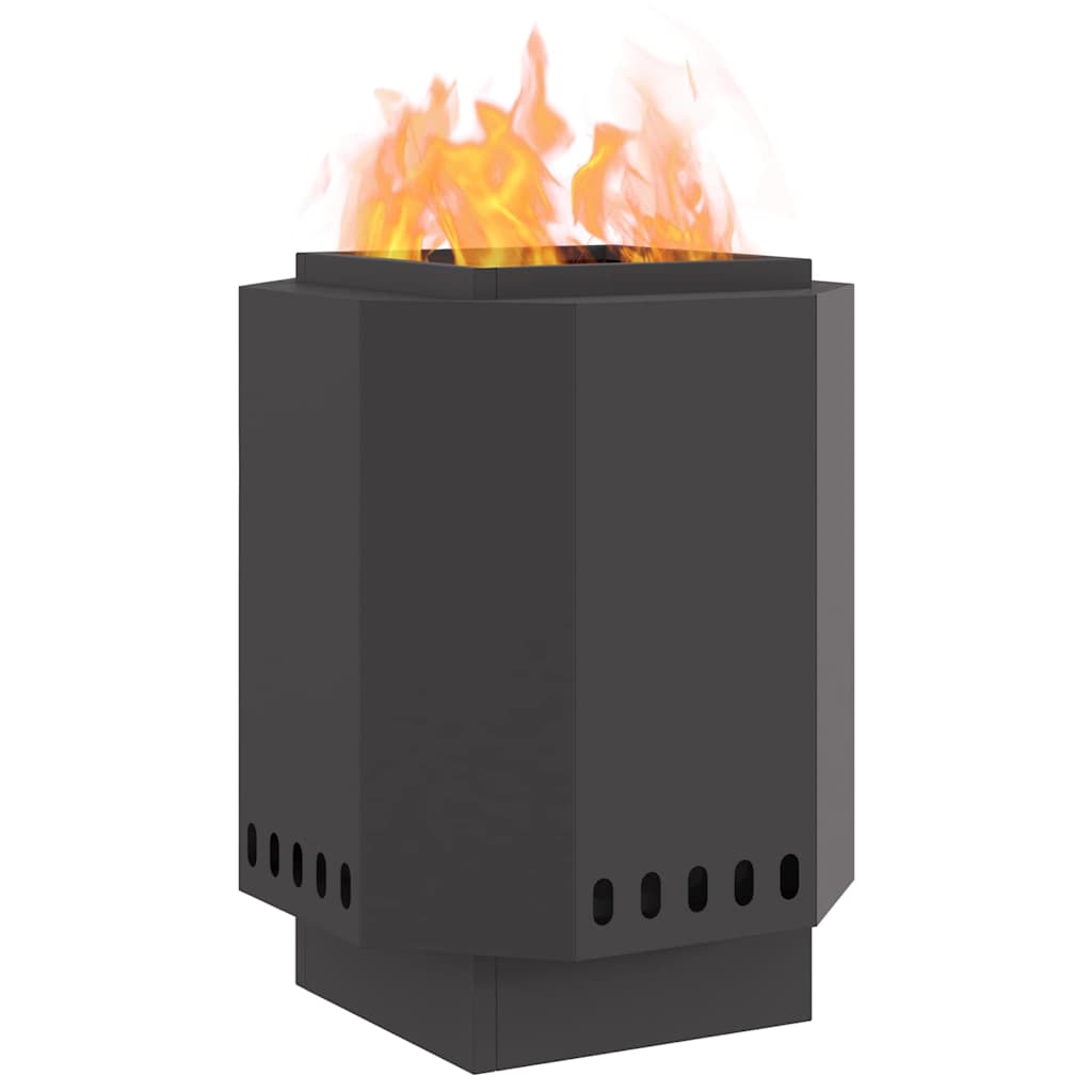 Rauchfreier Feuerkorb Schwarz 38 x 38 x 51 cm Stahl