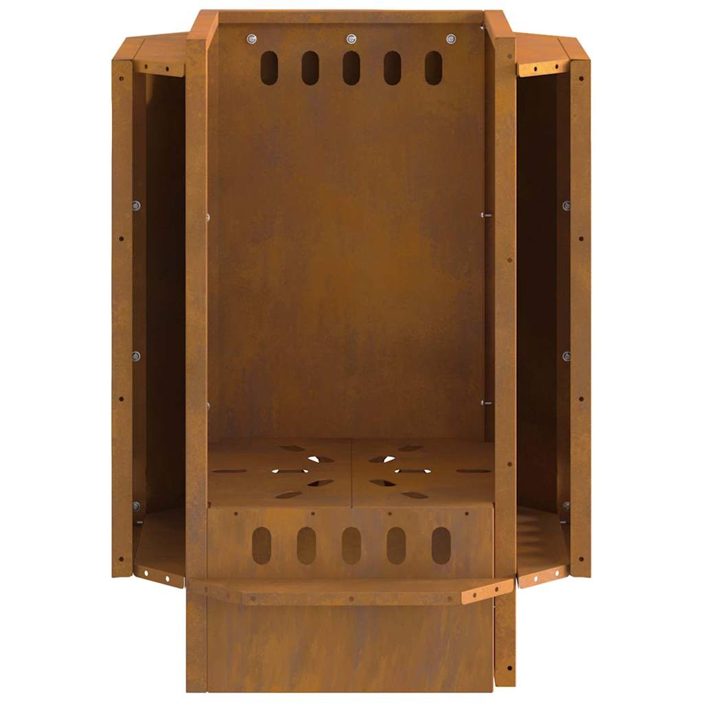 Rauchfreier Feuerkorb Braun 38 x 38 x 51 cm Stahl