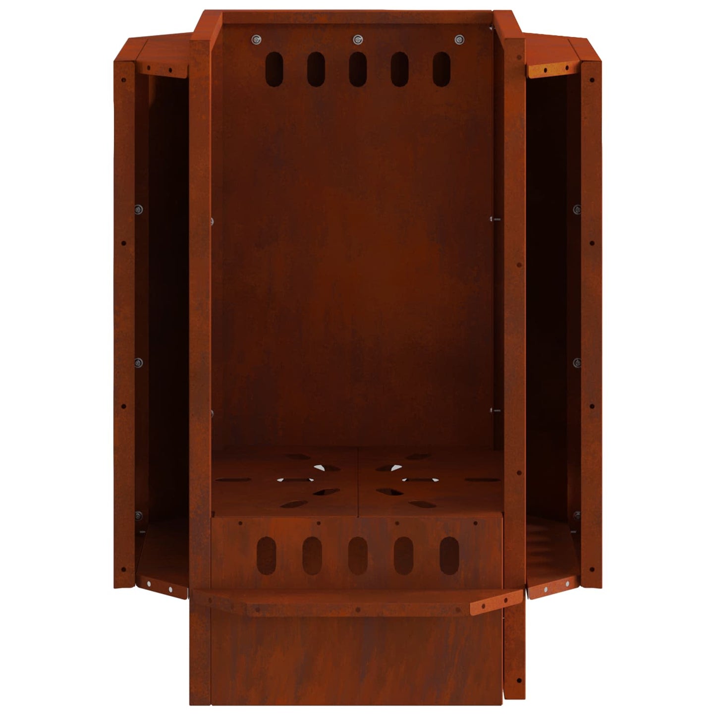 Cestello per il fuoco senza fumo, marrone, 38 x 38 x 51 cm, acciaio resistente alle intemperie