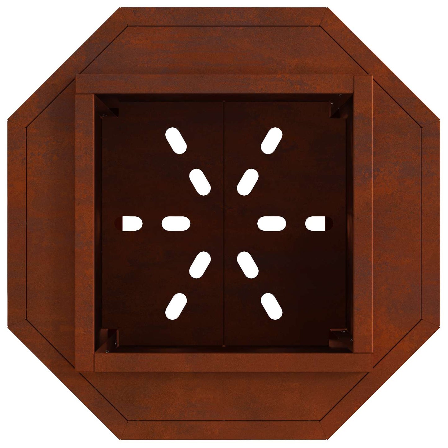 Cestello per il fuoco senza fumo, marrone, 38 x 38 x 51 cm, acciaio resistente alle intemperie