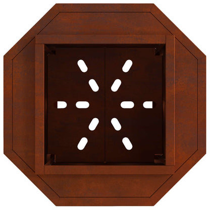 Cestello per il fuoco senza fumo, marrone, 38 x 38 x 51 cm, acciaio resistente alle intemperie