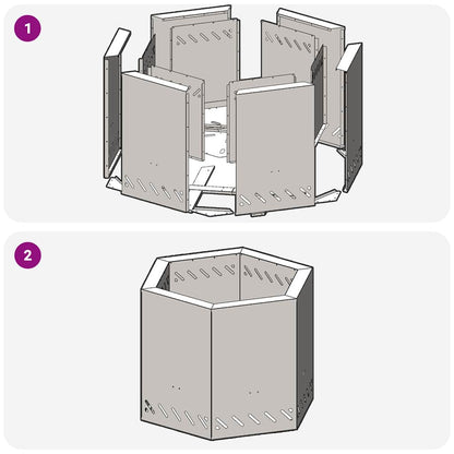 Rauchfreier Feuerkorb Schwarz 58 x 58 x 51 cm Stahl