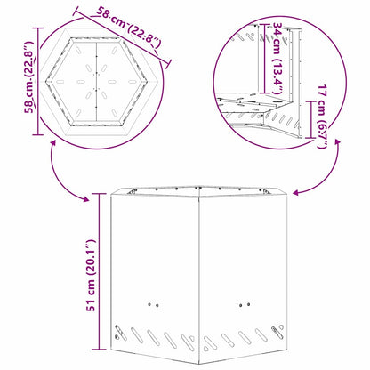 Rauchfreier Feuerkorb Schwarz 58 x 58 x 51 cm Stahl