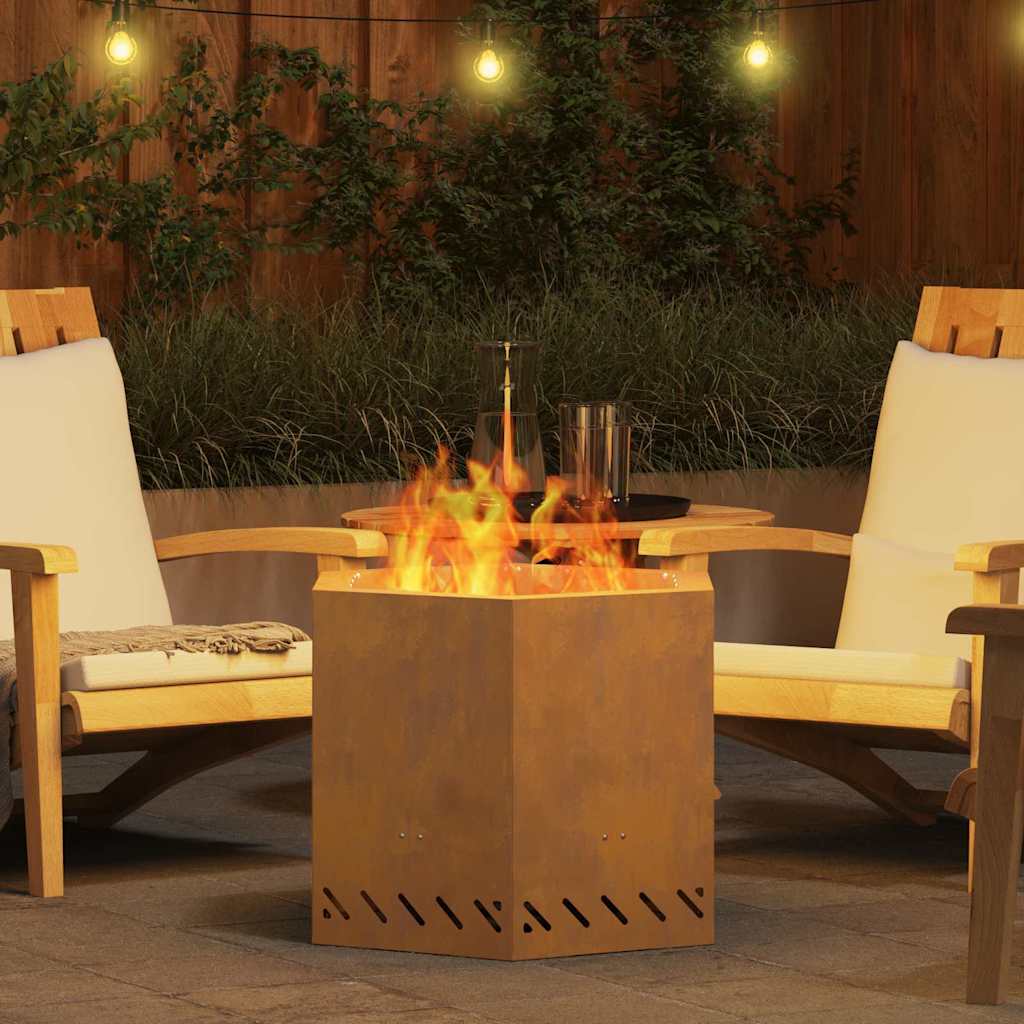 Rauchfreier Feuerkorb Braun 58 x 58 x 51 cm Stahl
