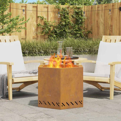 Rauchfreier Feuerkorb Braun 58 x 58 x 51 cm Stahl