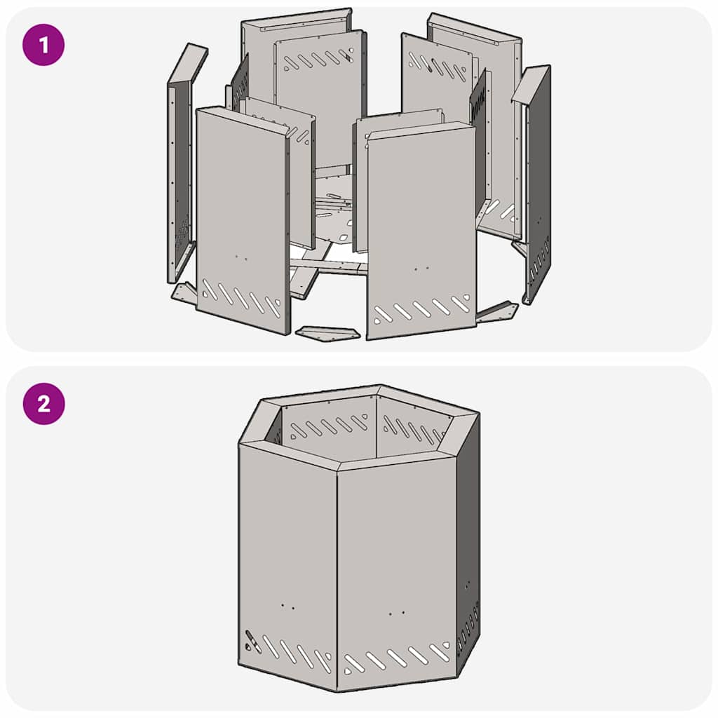Rauchfreier Feuerkorb Schwarz 48 x 48 x 51 cm Stahl