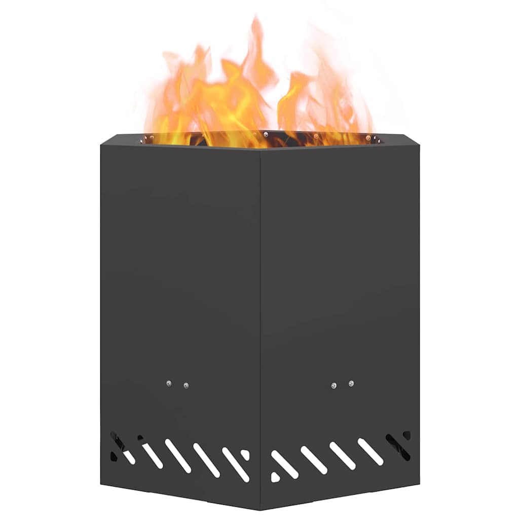 Rauchfreier Feuerkorb Schwarz 48 x 48 x 51 cm Stahl