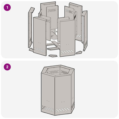 Rauchfreier Feuerkorb Schwarz 38 x 38 x 51 cm Stahl