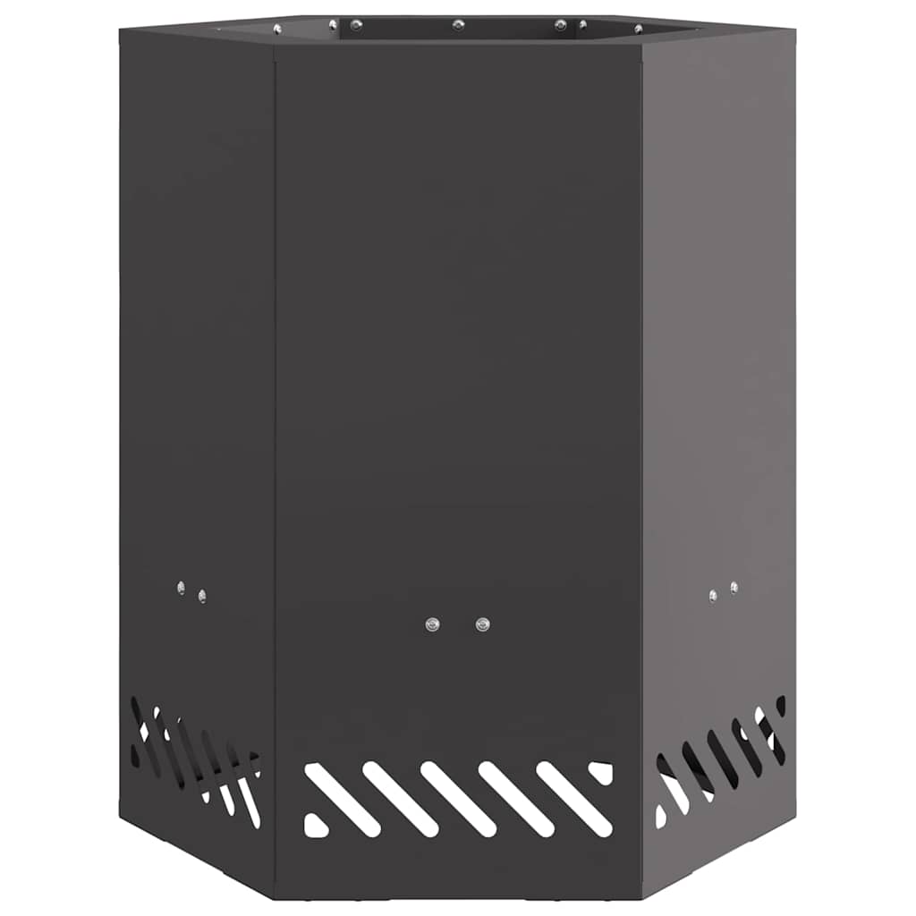 Rauchfreier Feuerkorb Schwarz 38 x 38 x 51 cm Stahl