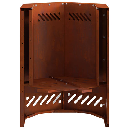 Cestello per il fuoco senza fumo, marrone, 38 x 38 x 51 cm, acciaio resistente alle intemperie