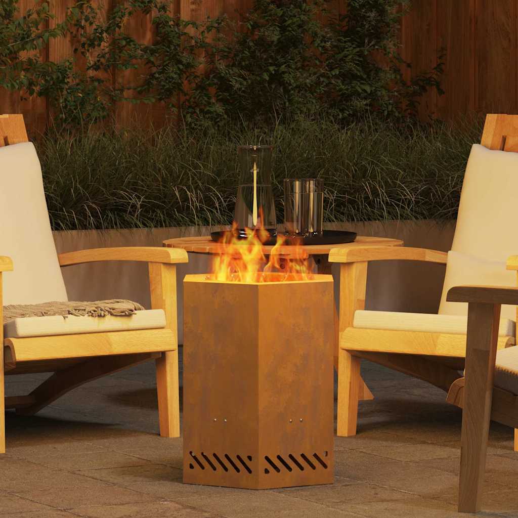 Rauchfreier Feuerkorb Braun 38 x 38 x 51 cm Stahl