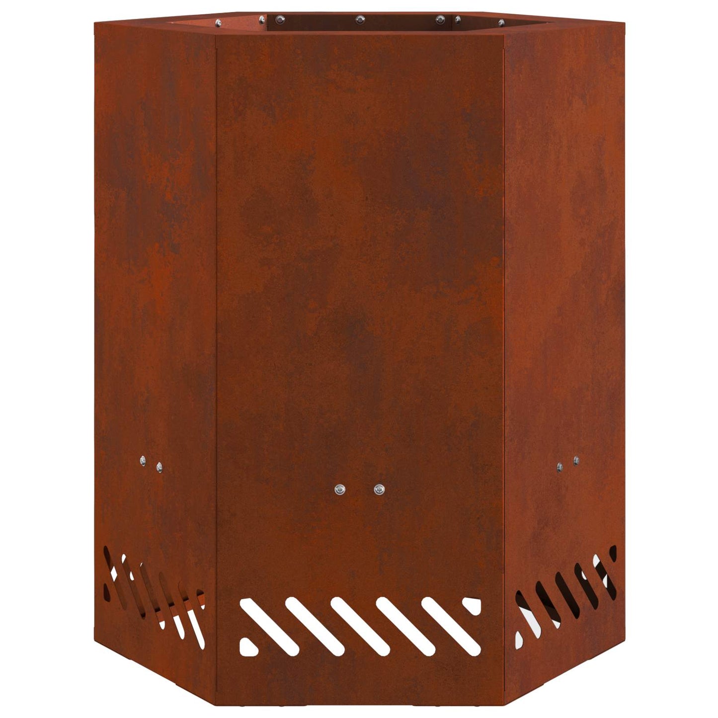 Cestello per il fuoco senza fumo, marrone, 38 x 38 x 51 cm, acciaio resistente alle intemperie