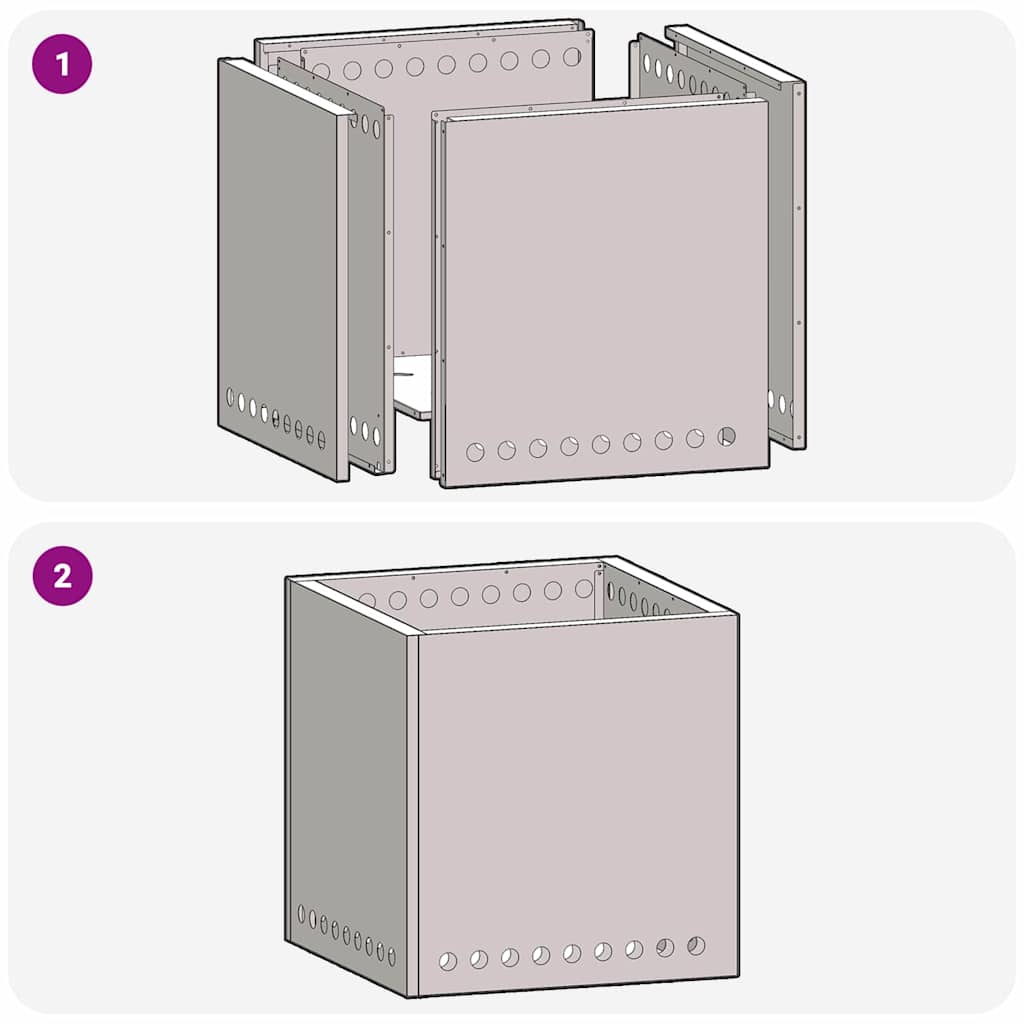 Rauchfreier Feuerkorb Schwarz 48 x 48 x 50 cm Stahl