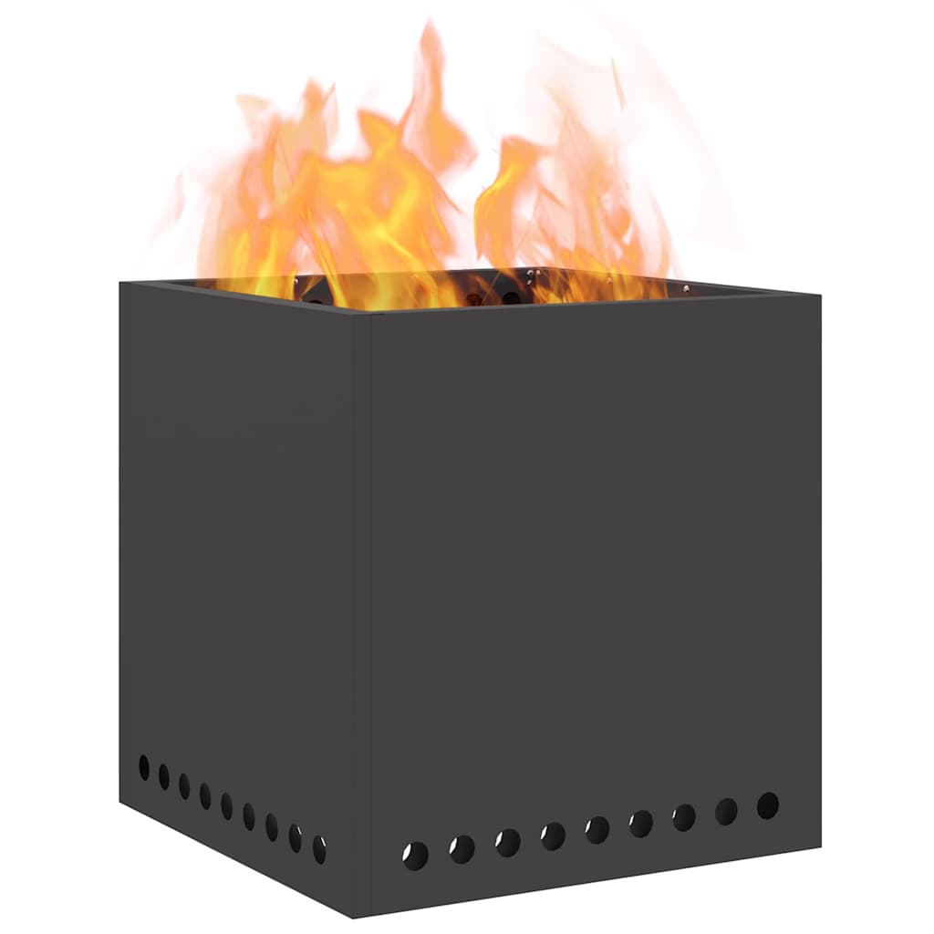 Rauchfreier Feuerkorb Schwarz 48 x 48 x 50 cm Stahl