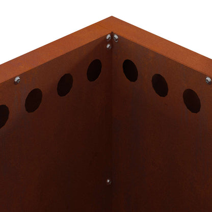 Rauchfreier Feuerkorb Braun 48 x 48 x 50 cm Wetterfeststahl