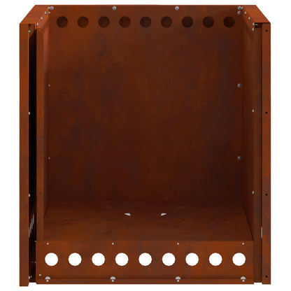 Rauchfreier Feuerkorb Braun 48 x 48 x 50 cm Wetterfeststahl