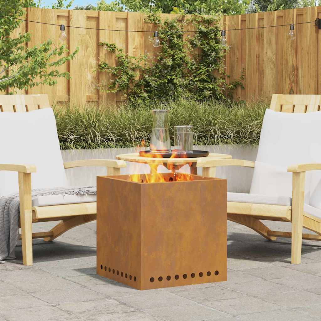 Rauchfreier Feuerkorb Braun 48 x 48 x 50 cm Stahl