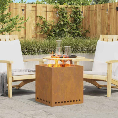 Rauchfreier Feuerkorb Braun 48 x 48 x 50 cm Stahl