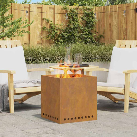 Rauchfreier Feuerkorb Braun 48 x 48 x 50 cm Stahl