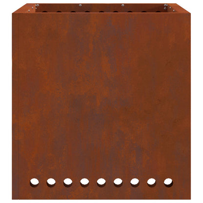 Rauchfreier Feuerkorb Braun 48 x 48 x 50 cm Wetterfeststahl