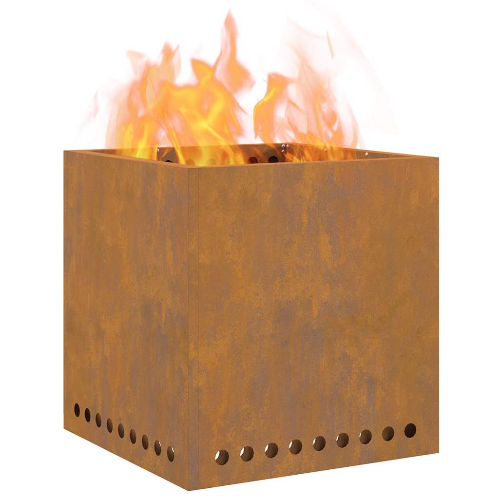 Rauchfreier Feuerkorb Braun 48 x 48 x 50 cm Stahl