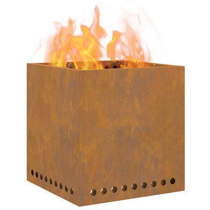 Rauchfreier Feuerkorb Braun 48 x 48 x 50 cm Stahl