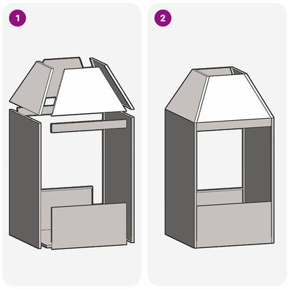 Feuerstelle Schwarz 50 x 50 x 100 cm Stahl