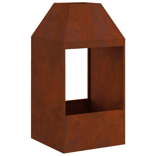 Braciere Braun 50 x 50 x 100 cm in acciaio resistente alle intemperie