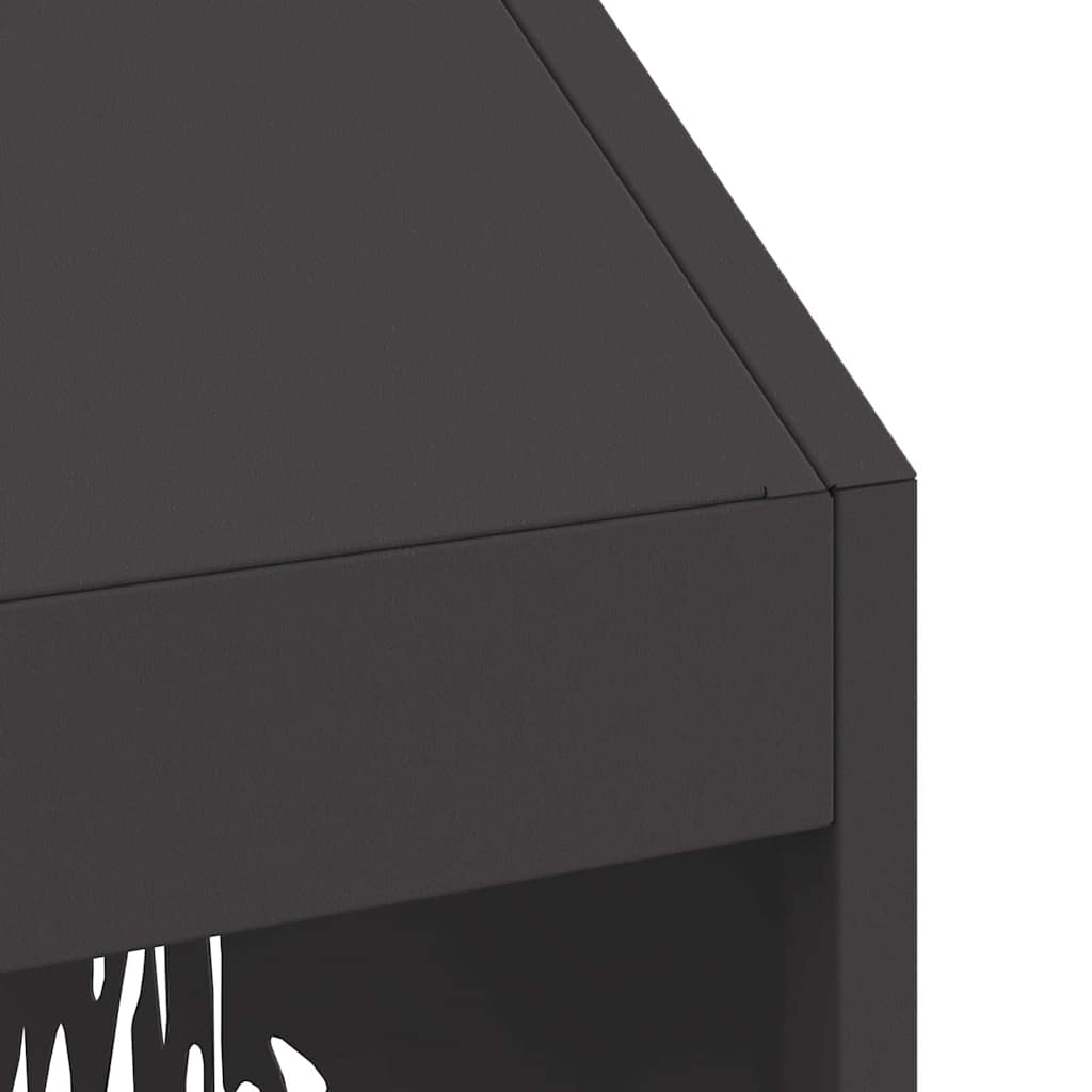 Feuerstelle Schwarz 50 x 50 x 100 cm Stahl