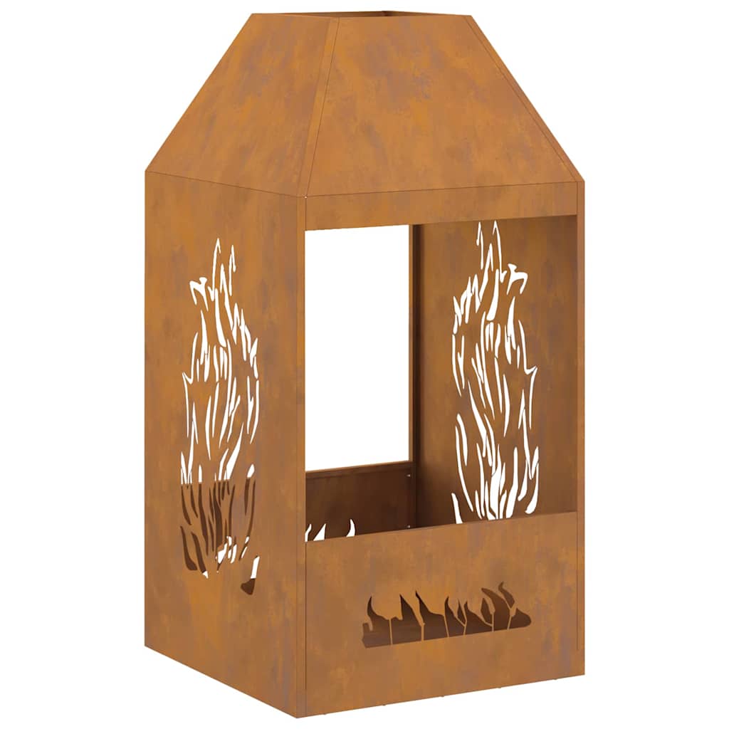 Feuerstelle Braun 50 x 50 x 100 cm Stahl