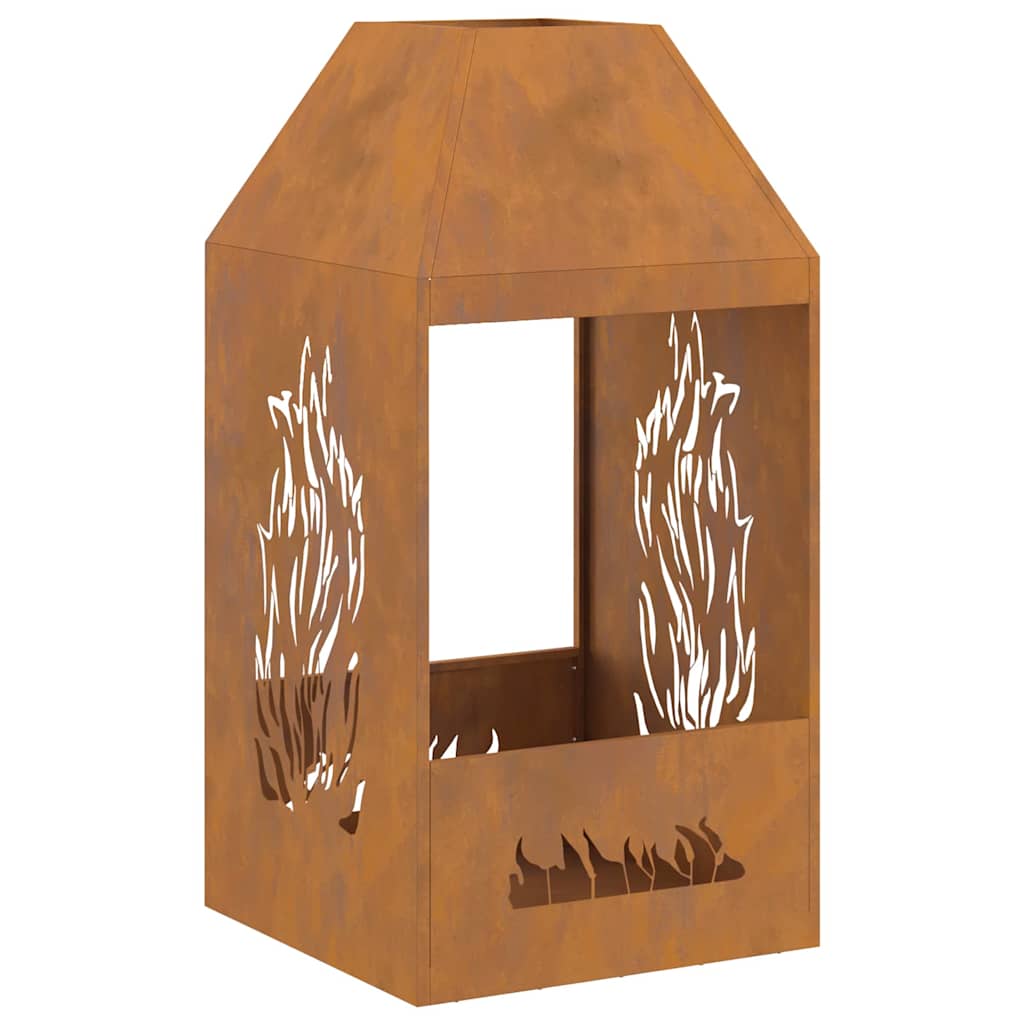 Feuerstelle Braun 50 x 50 x 100 cm Stahl