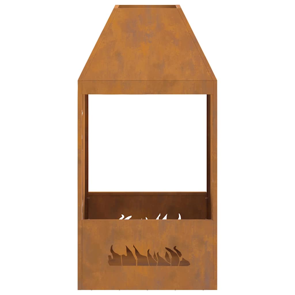 Feuerstelle Braun 50 x 50 x 100 cm Stahl