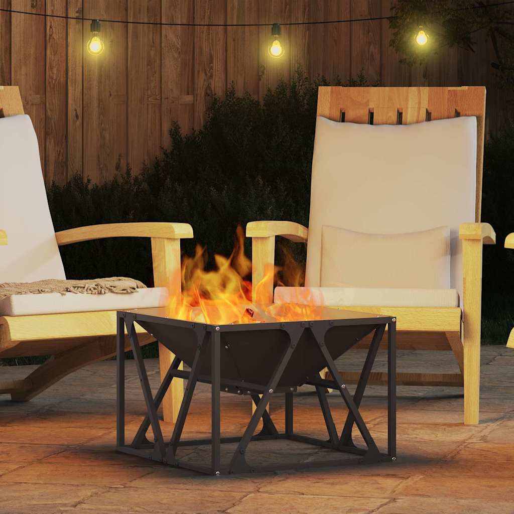 Feuerstelle Schwarz 50 x 50 x 35 cm Stahl