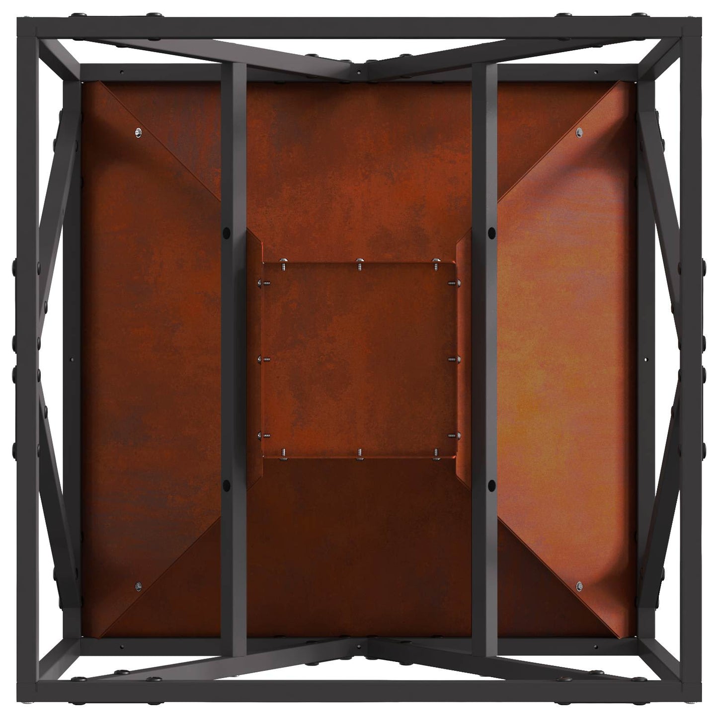 Feuerstelle Braun 50 x 50 x 35 cm Wetterfeststahl