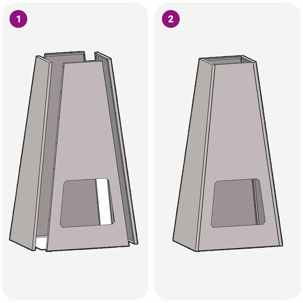 Feuerstelle Schwarz 50 x 35 x 100 cm Stahl