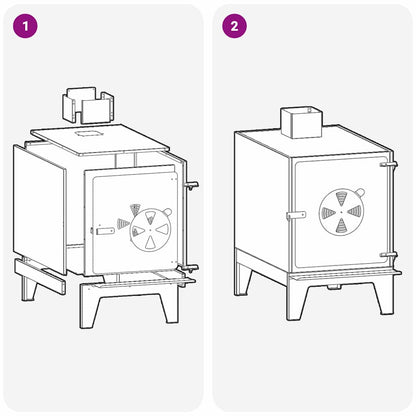 Campingkocher Schwarz 35 x 50 x 60 cm Kaltgewalzter Stahl