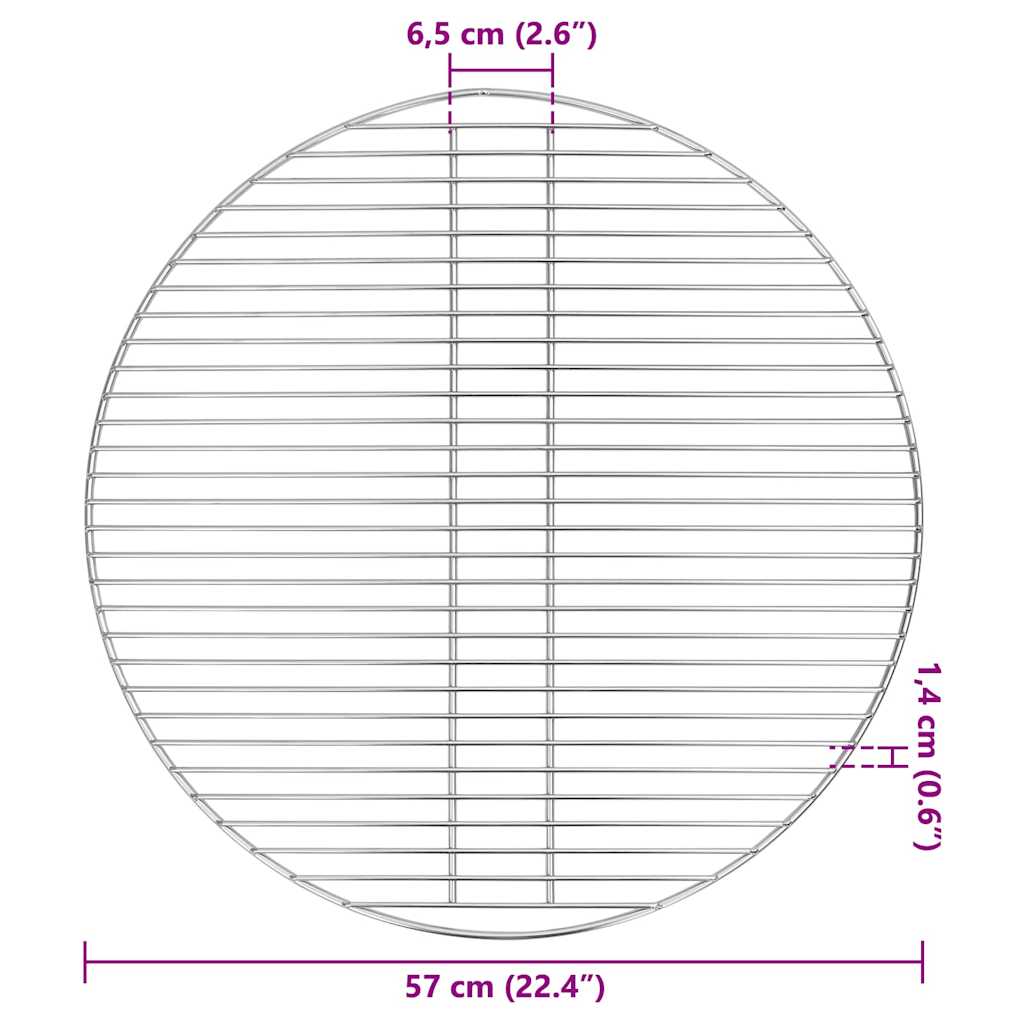 Grillrost Silber 57 x 57 cm Edelstahl