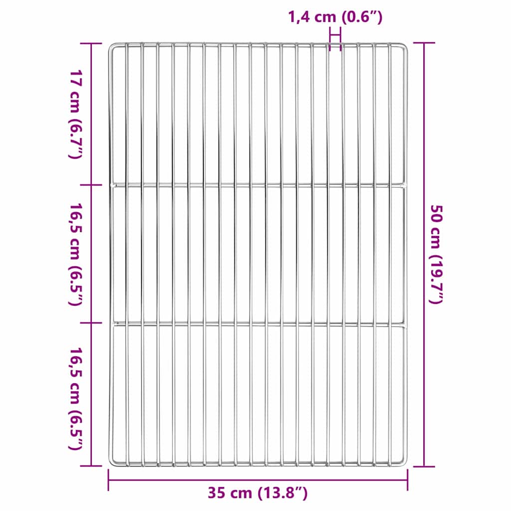 Grillrost Silber 50 x 35 cm Edelstahl