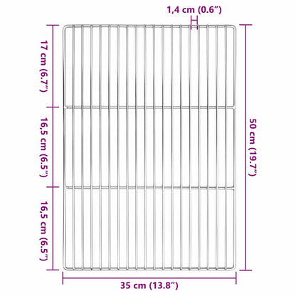 Grillrost Silber 50 x 35 cm Edelstahl