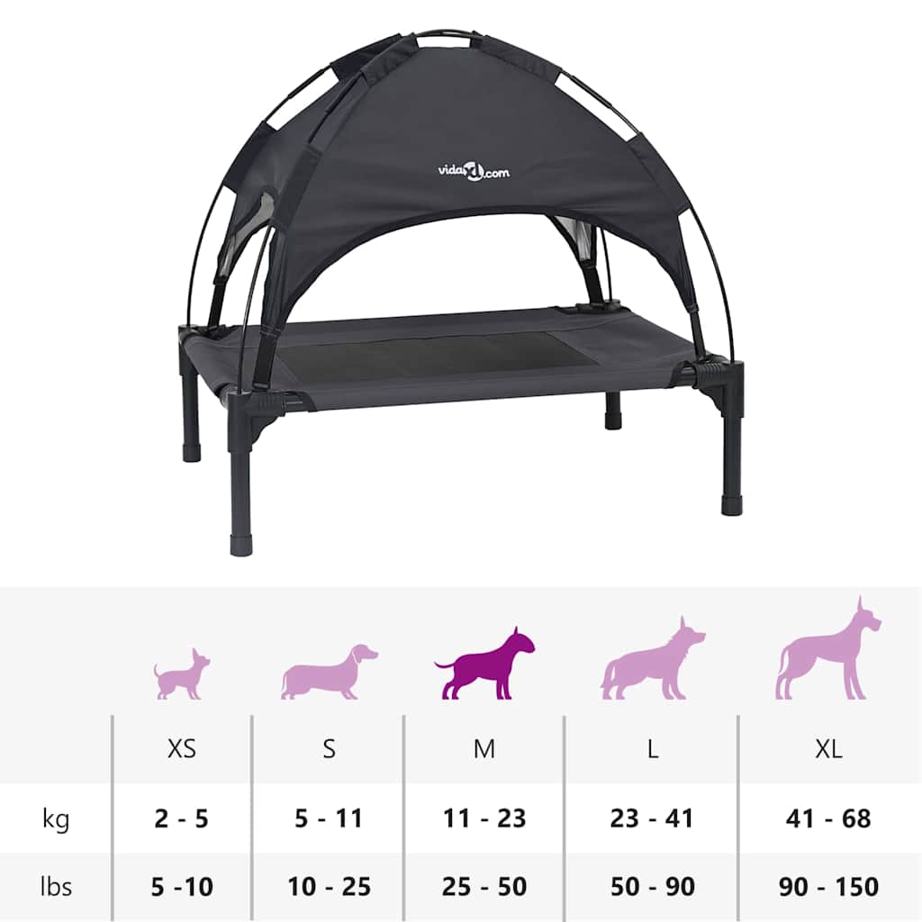 Hundebett Schwarz 76 x 62 x 70,5 cm Stahl