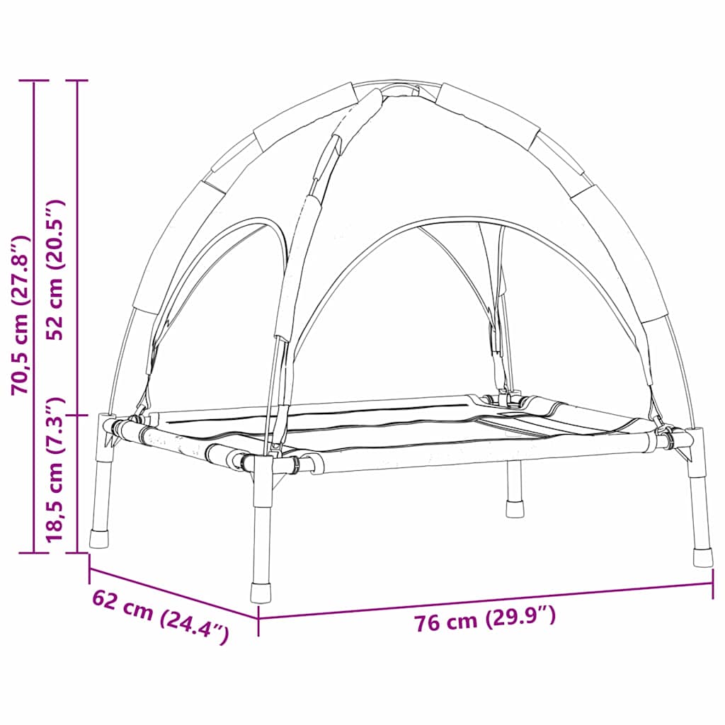 Hundebett Schwarz 76 x 62 x 70,5 cm Stahl