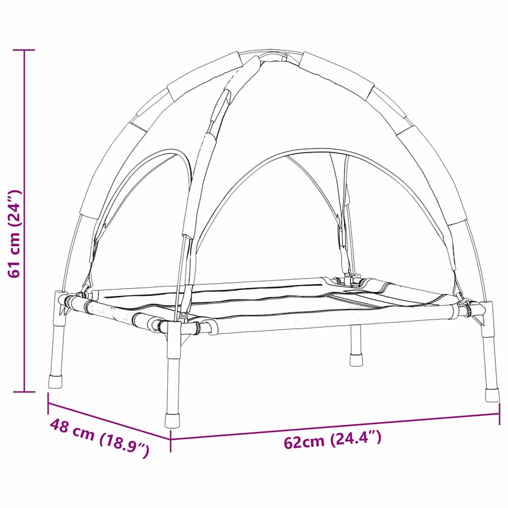 Hundebett Braun 62 x 48 x 61 cm Stahl