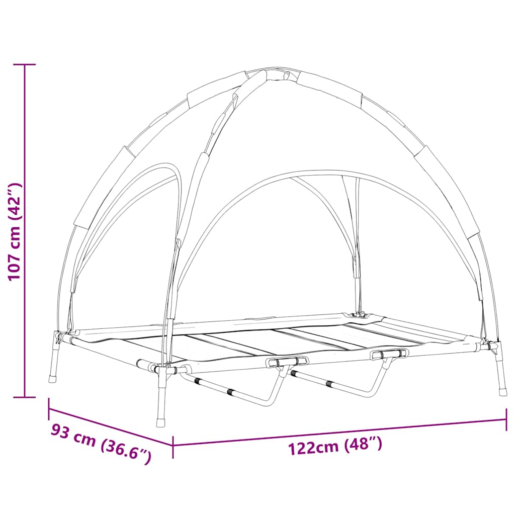 Hundebett Braun 122 x 93 x 106,5 cm Stahl