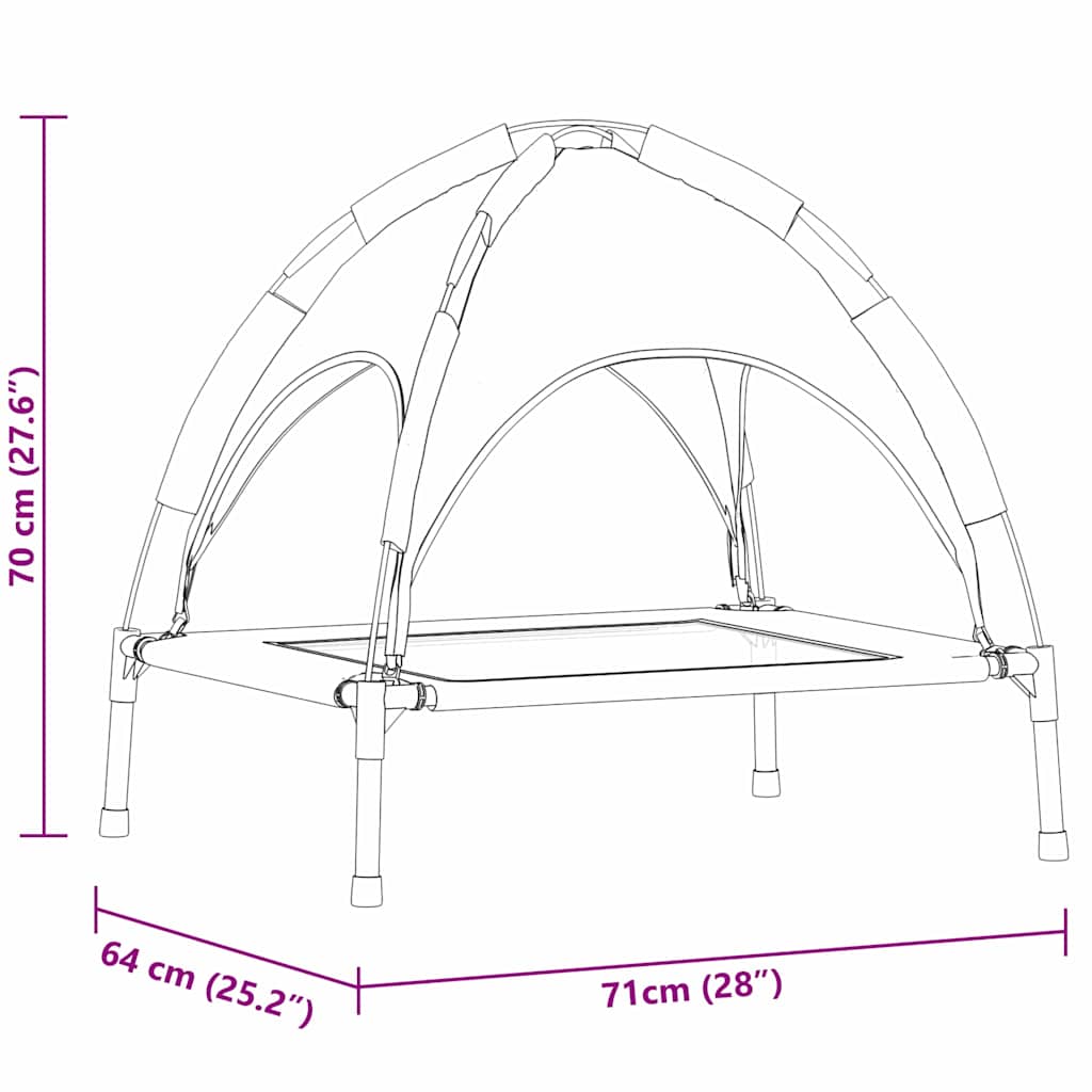 Hundebett Schwarz m Stahl